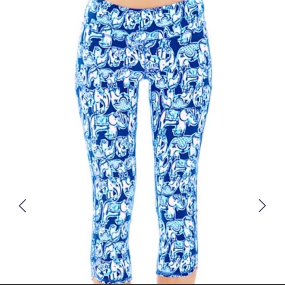 LILLY PULITZER BRAND LUXLETIC STRETCH ATHLEISURE YOGA CROP WORKOUT LEGGING XS